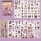177 Pre-Cut Vintage Flower and Bird Scrapbook Sticker (Purple) 8.1 x 5.7 x 0.2 inches